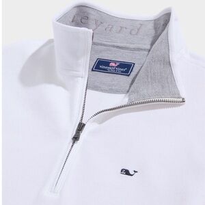 Vineyard Vines Mens Blue 100% Cotton 1/4 Zip Pullover Sweater Whale Logo Large